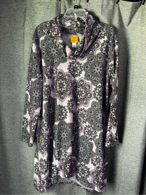 Ruby Rd. Purple and Black Medallion Tunic